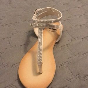 Studded white sandals